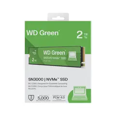WD - Unidad SSD Green 2TB M.2 2280 PCI-e 4.0x4 SN3000/NVMe WDS200T4G0E