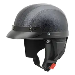 GENERICO - Casco De Moto Bicicleta Tipo Orejeras Cuero BELUG
