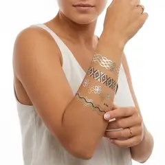 CRUSEC - Tatuajes Temporales Metalizados Boho Temporales Al Agua