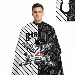 COMPRASMART CHILE - Capa Para Barberia Cuello De Goma Barbershop Blanco Negro