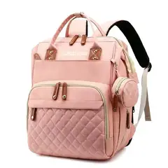 LUBABYCAS - Mochila Maternal Impermeable Con Accesorios Rosada Bebé