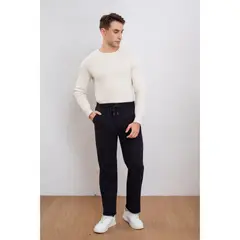 LIKE SHOP - Pantalón Recto Hombre Cotelé Liso Interior Polar Bolsillos 7157
