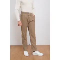 LIKE SHOP - Pantalón Recto Hombre Cotelé Liso Interior Polar Bolsillos 7157