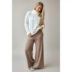 MADREMIA - Pantalon palazzo Maternal Luzma taupe