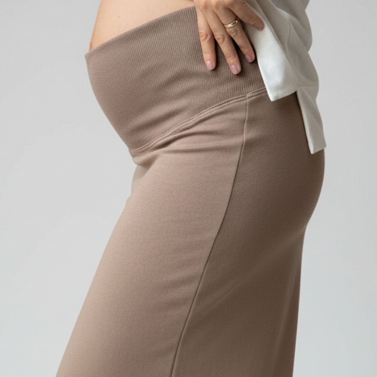 MADREMIA - Pantalon palazzo Maternal Luzma taupe Madremia