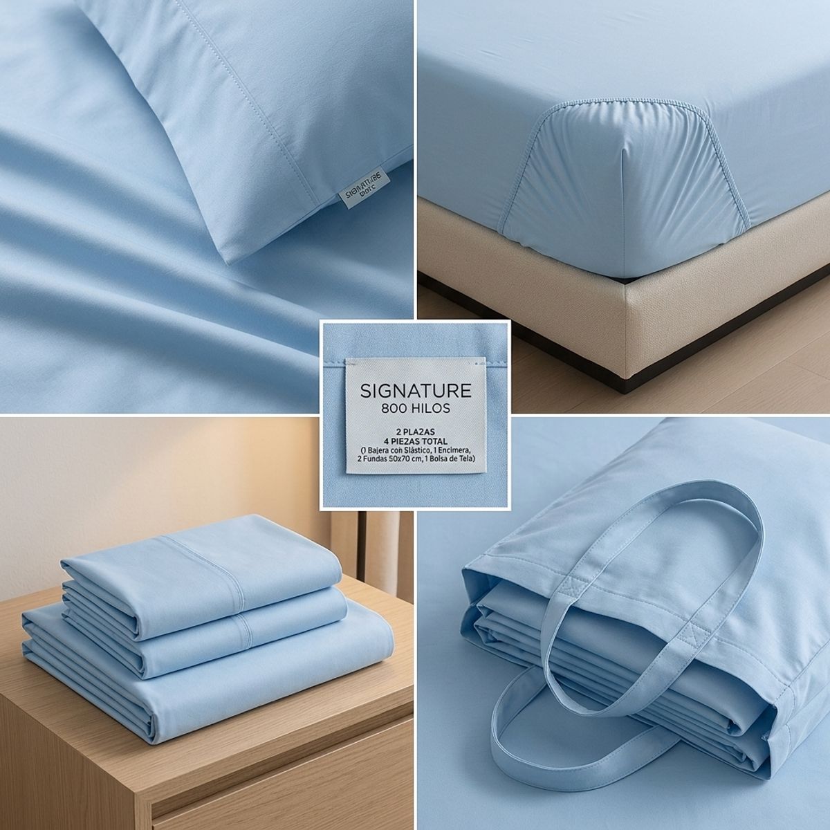 ARMONIA - SABANAS 800 HILOS SIGNATURE 2 PLAZAS COLOR PLOMO 794