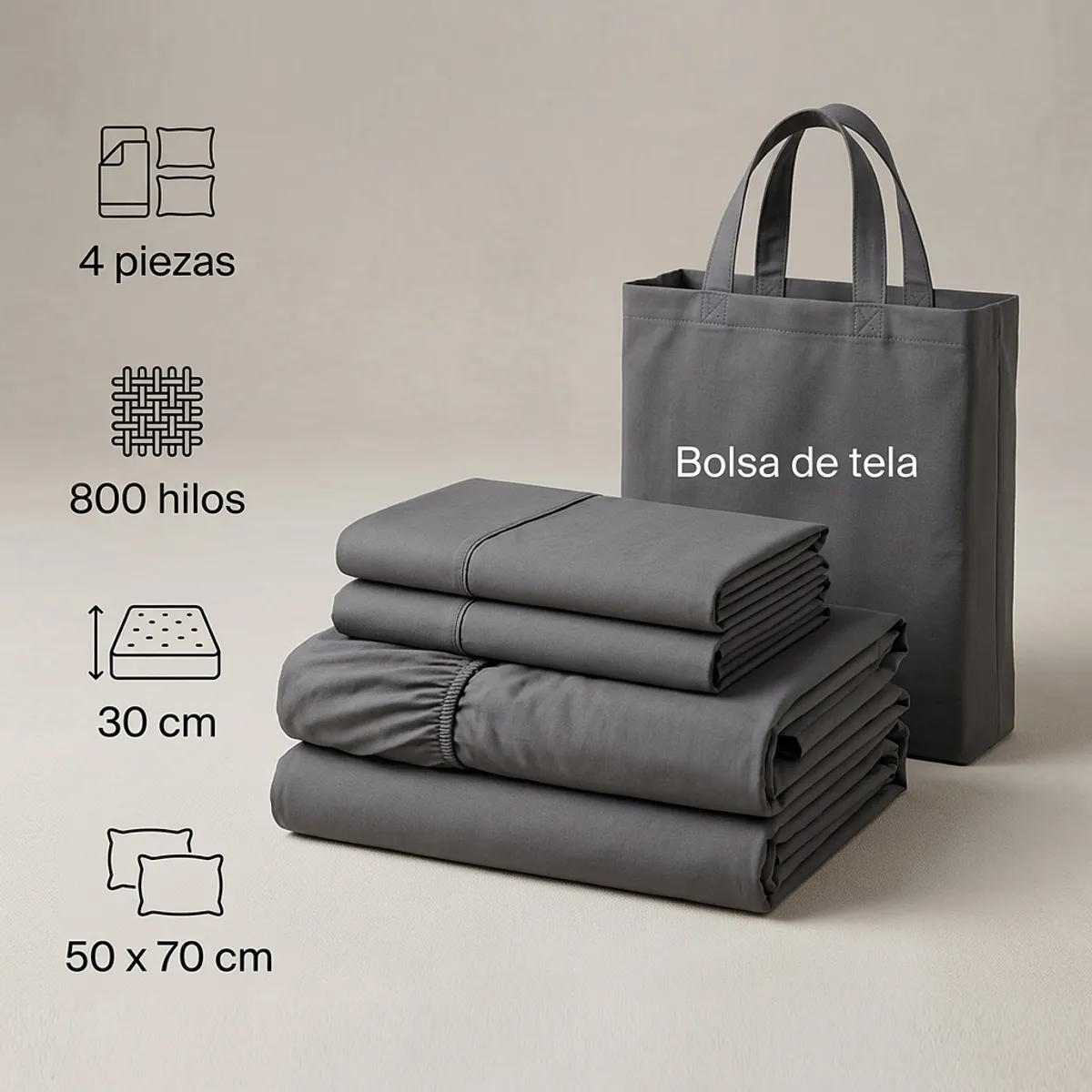 ARMONIA - SABANAS 800 HILOS SIGNATURE BEIGE 2 PLAZAS 794 7EF
