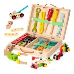GENERICO - Set de Herramientas Cuperstorecl Caja de Madera Montessori para Niños