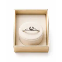 MAGNOLIA - Anillo tiara brillo eterno laminado en oro blanco