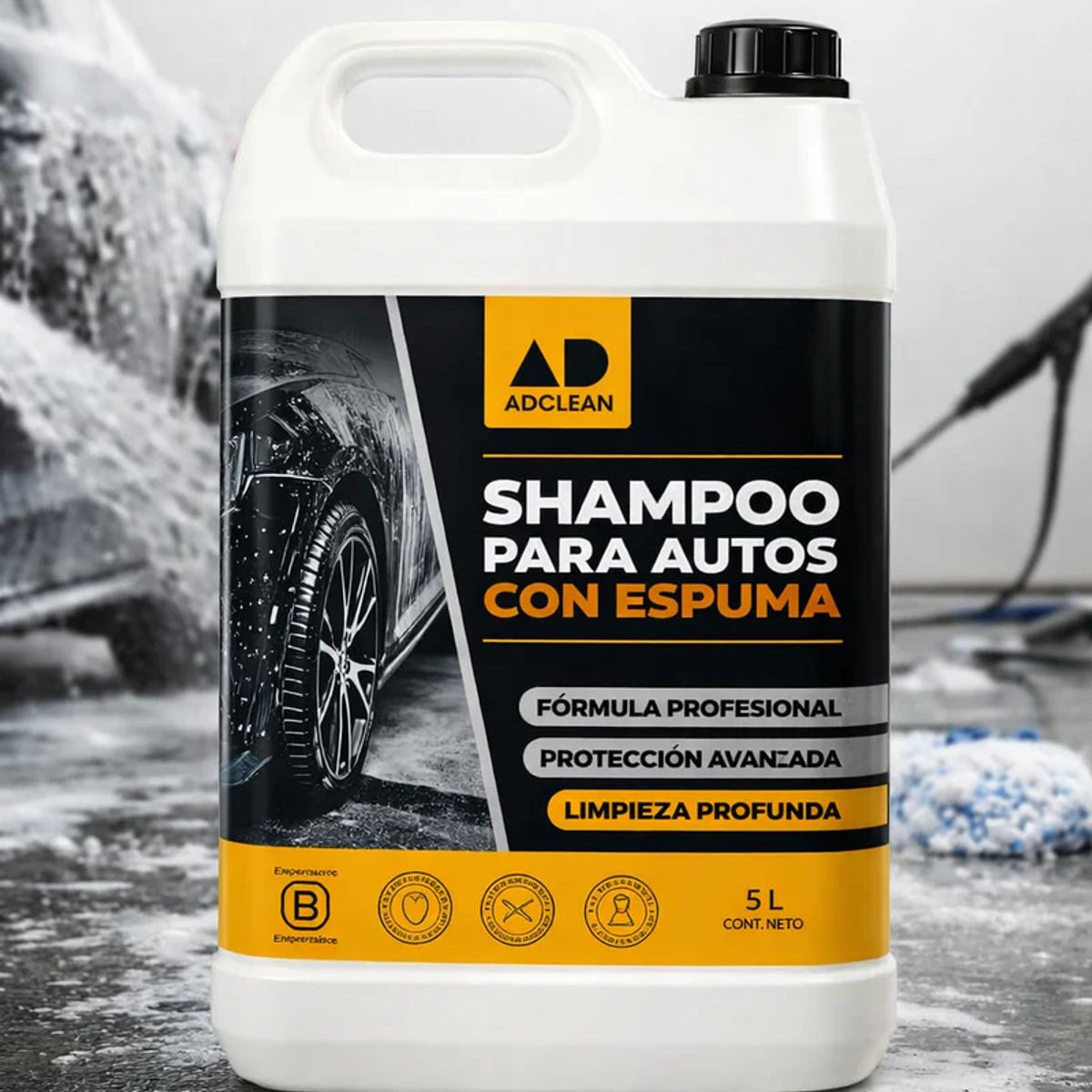 ADCLEAN - SHAMPOO AUTOMOTRIZ CON ESPUMA 5L