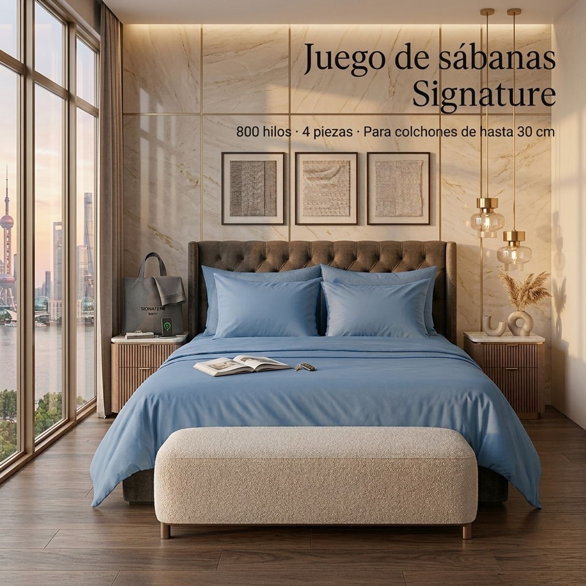 ARMONIA - SABANAS 800 HILOS SIGNATURE 2 PLAZAS COLOR PLOMO 794