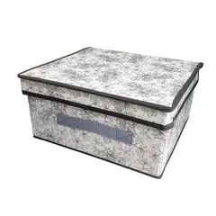 GENERICO - Caja Organizadora De Tela Con Tapa Para Ropa 30x28x15 Cm