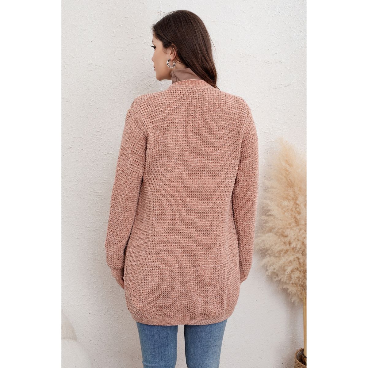 LIKE SHOP - Tapado Mujer Algodón Chenille Toda Temporada Tejido Puntos 6014