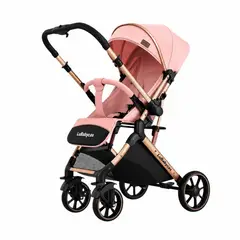 LUBABYCAS - Coche bebé de paseo Reversible Con Cubre Pies B1 Rosado