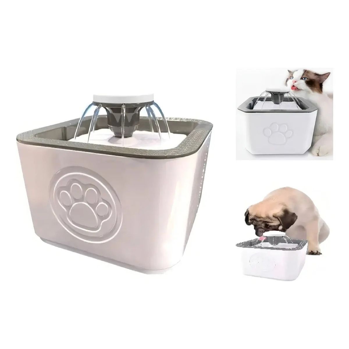 GENERICO - Fuente Bebedero Blanco Para Mascotas Agua Fresca 2.5 L Para Perro Y Gato Labg
