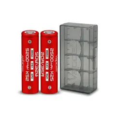 GENERICO - Pack 2 Baterías Para Vaporizador 18650 Vapcell K25 3.6V 2500mAh 20A/35A Con Caja Vapcell