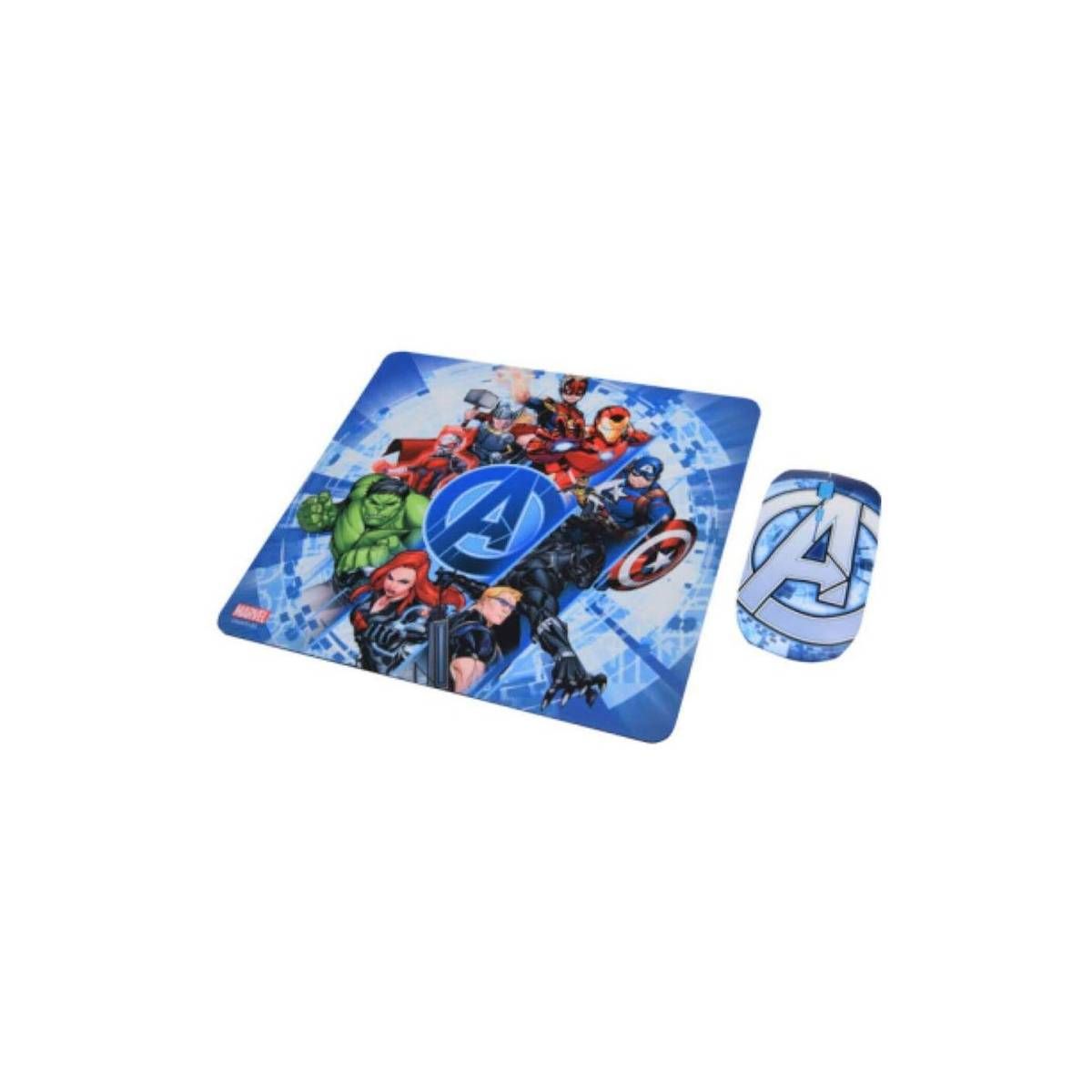 MARVEL - Kit mouse inalámbrico Avengers con mouse pad antideslizante