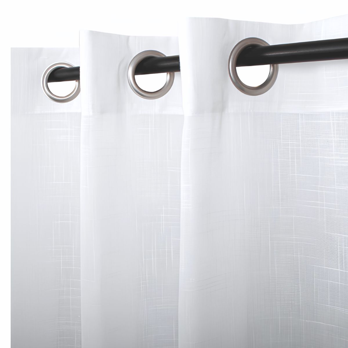 GENERICO - Cortina Visillo Velo Lino 140x240 Cm Set De 2 Paños