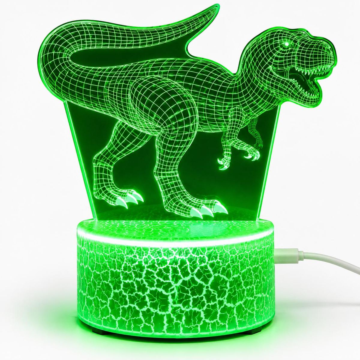 GENERICO - Lampara LED 3D Dinosaurio RGB USB Decorativa