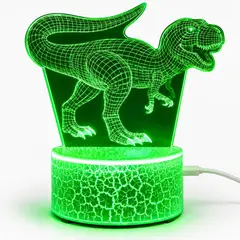 GENERICO - Lampara LED 3D Dinosaurio RGB USB Decorativa