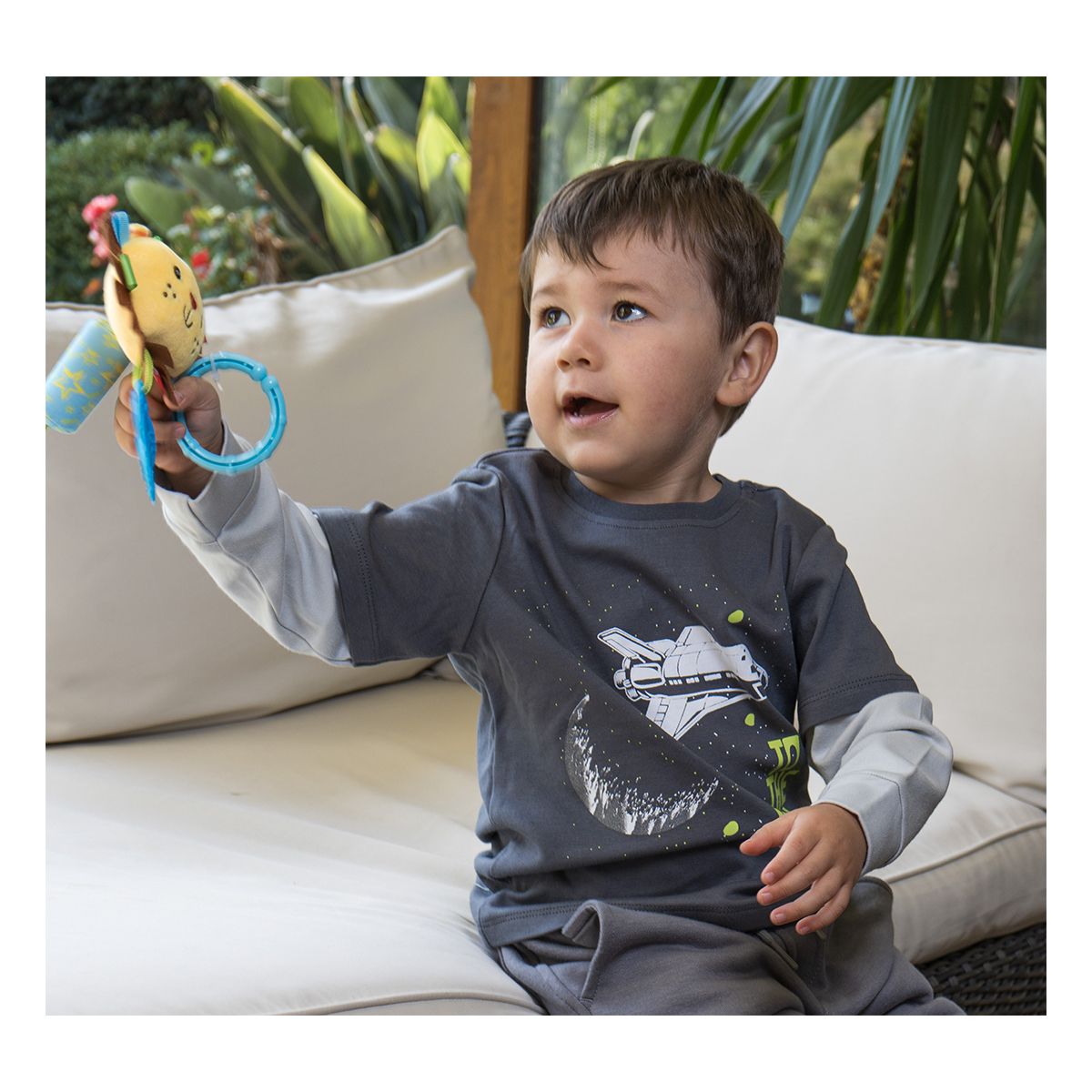 PUMUCKI - Polera Manga Larga Niño Space Gris 100% Algodón