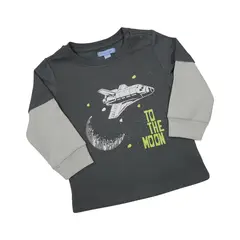 PUMUCKI - Polera Manga Larga Niño Space Gris 100% Algodón