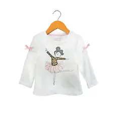 PUMUCKI - Polera Manga Larga Niña Tutu Rosa 100% Algodón