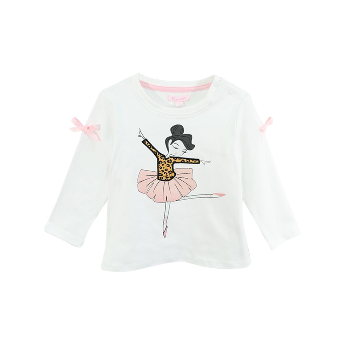 PUMUCKI - Polera Manga Larga Niña Tutu Rosa 100% Algodón