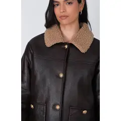 RAINDOOR - Chaqueta Pu Sherpa Brown Mujer