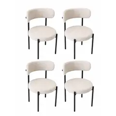MOBOI - Pack 4 Sillas Capri Luxury Beige para Comedor