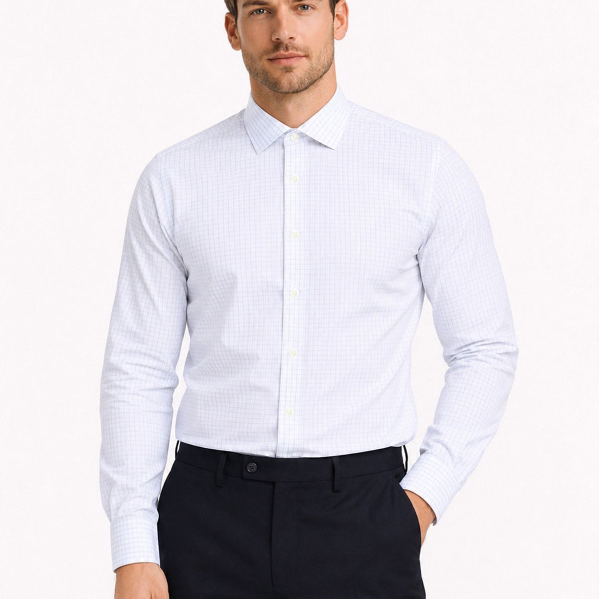 ARROW - Camisa Formal Cuadros Non Iron Tailored Fit Blanco Arrow ARROW