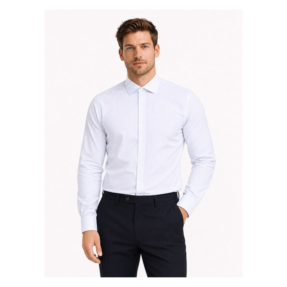 ARROW - Camisa Formal Cuadros Non Iron Tailored Fit Blanco Arrow ARROW