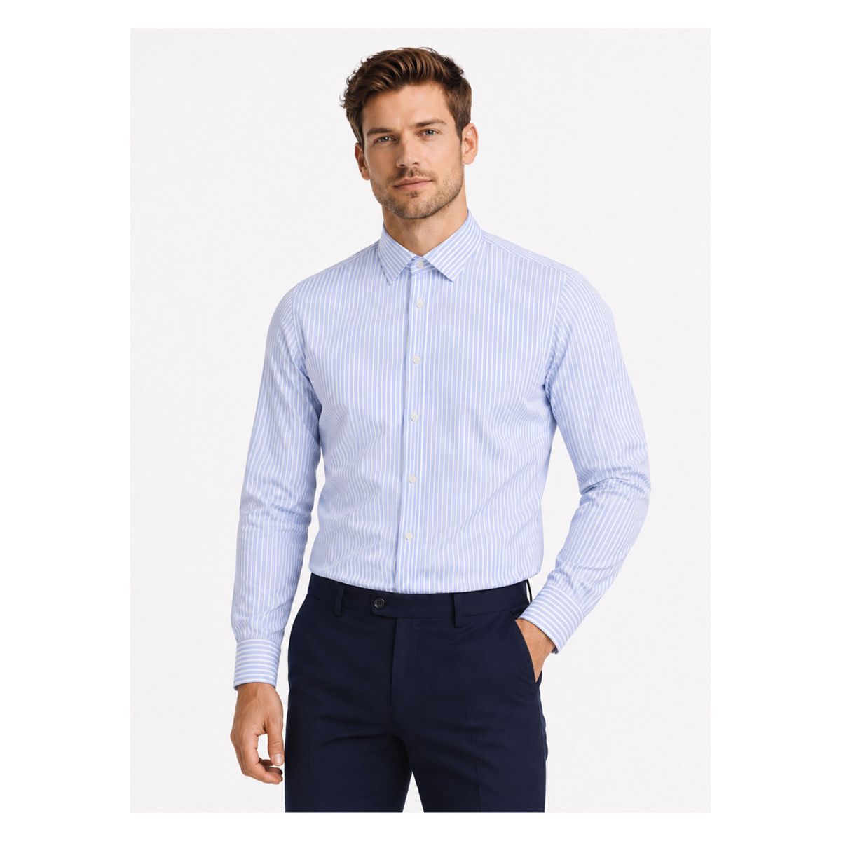 ARROW - Camisa Formal Rayas Non Iron Tailored Fit Celeste Arrow ARROW