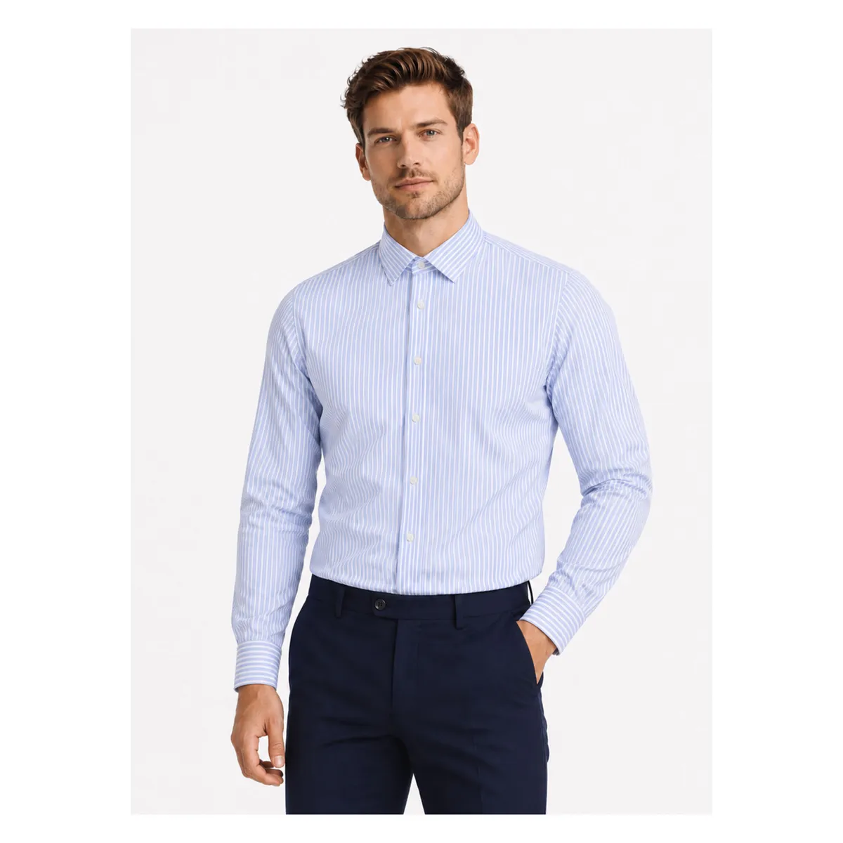 ARROW - Camisa Formal Rayas Non Iron Tailored Fit Celeste Arrow ARROW
