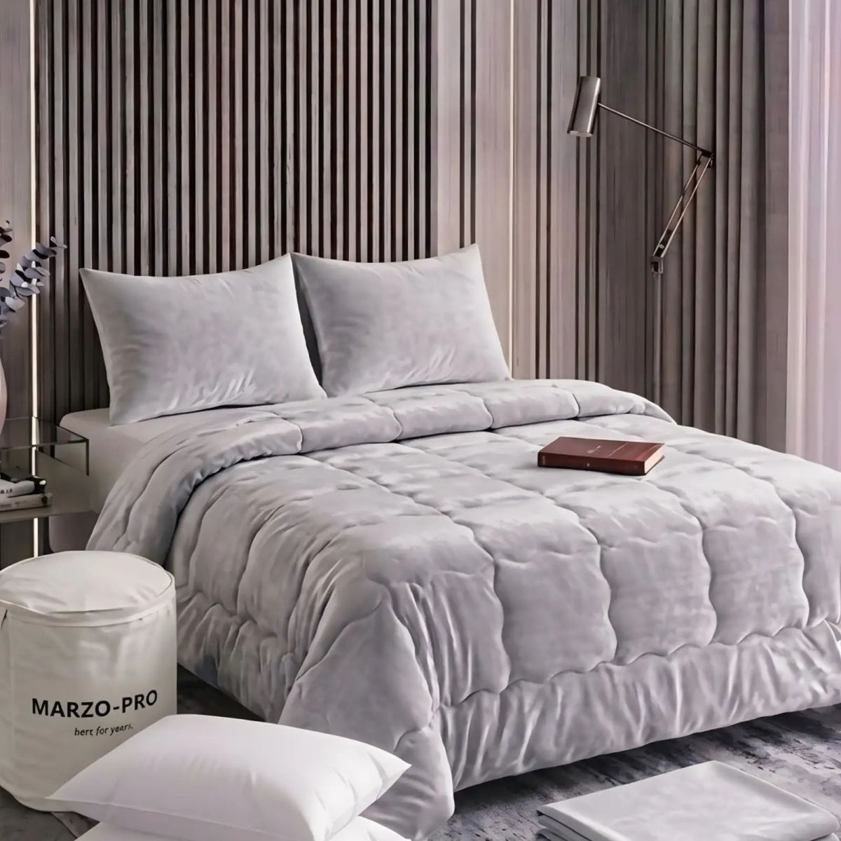 GENERICO - Plumón Cubrecama Plush Velvet Soft Premium mas  Almohadas 180x200cm