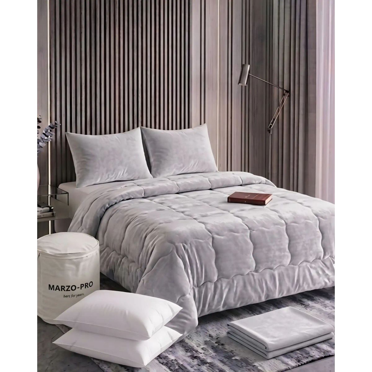 GENERICO - Plumón Cubrecama Plush Velvet Soft Premium mas  Almohadas 180x200cm