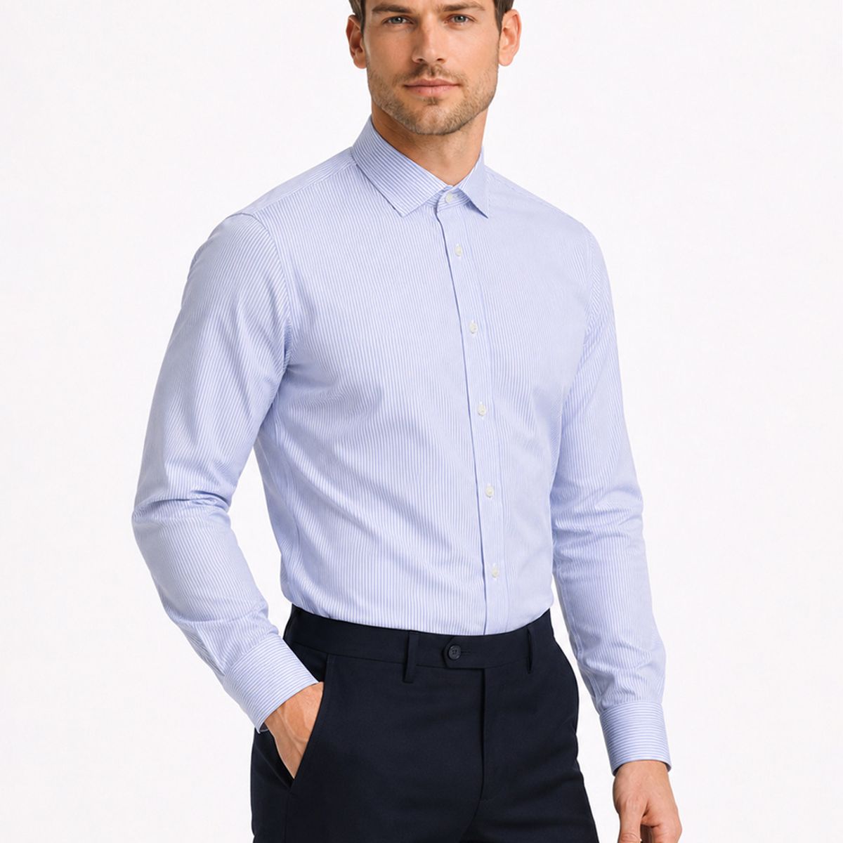 ARROW - Camisa Formal Rayas Non Iron Tailored Fit Azul Arrow ARROW