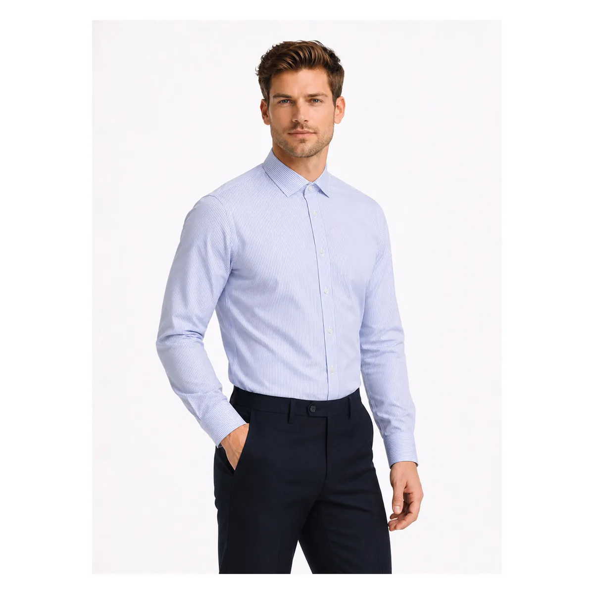 ARROW - Camisa Formal Rayas Non Iron Tailored Fit Azul Arrow ARROW