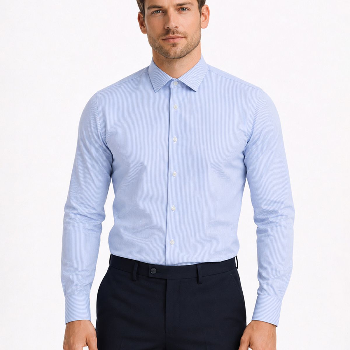 ARROW - Camisa Formal Rayas Non Iron Tailored Fit Azul Arrow ARROW