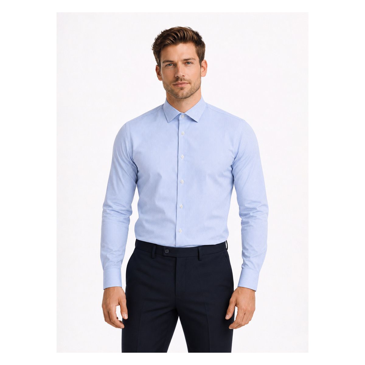 ARROW - Camisa Formal Rayas Non Iron Tailored Fit Azul Arrow ARROW