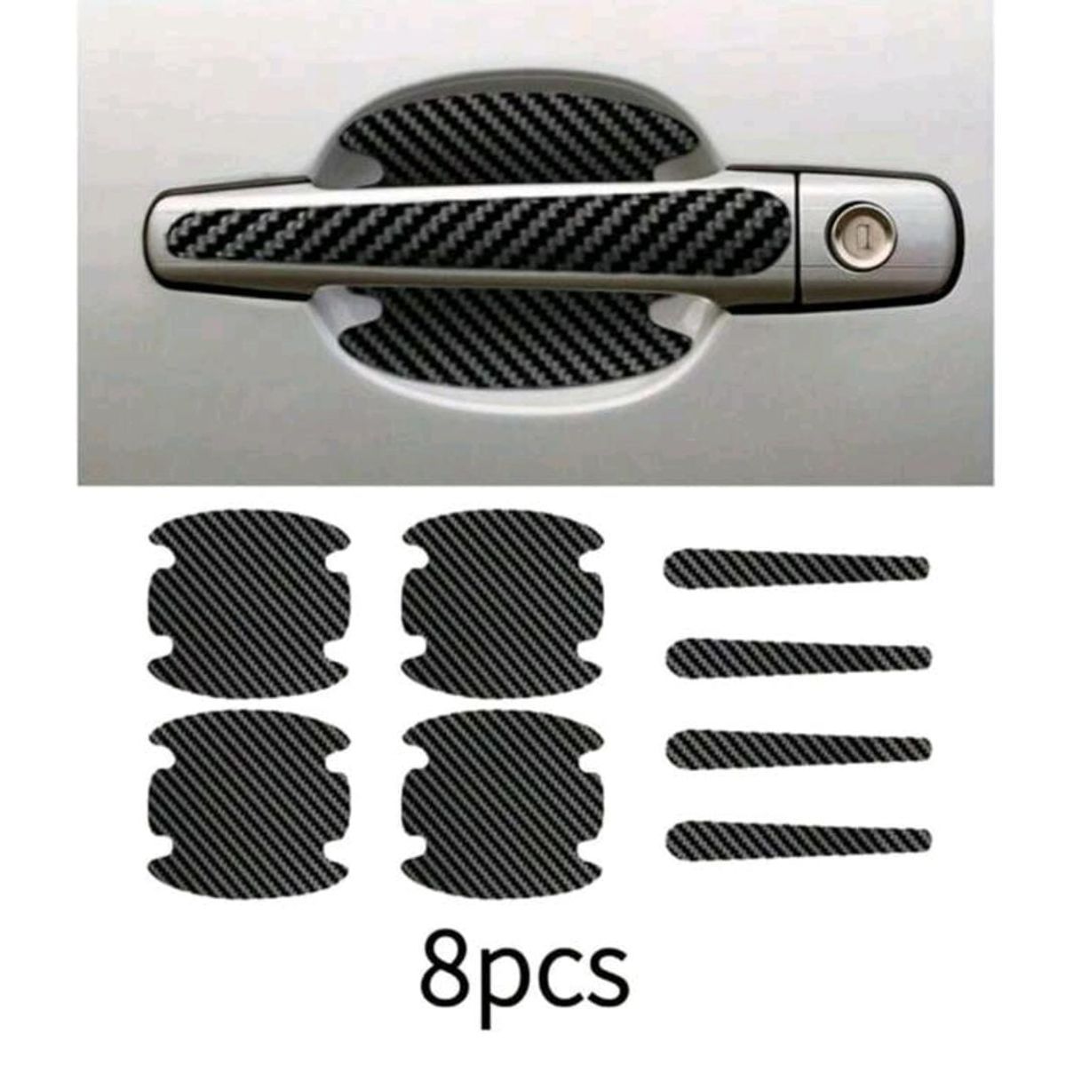 GENERICO - 8 Piezas Protectores De Manillas Fibra De Carbono
