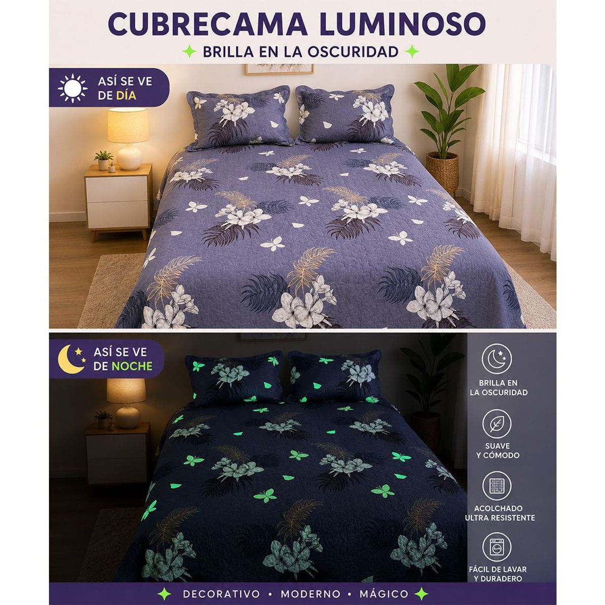 GENERICO - Cubrecama Quilt De Verano  luminosos Dos Plazas