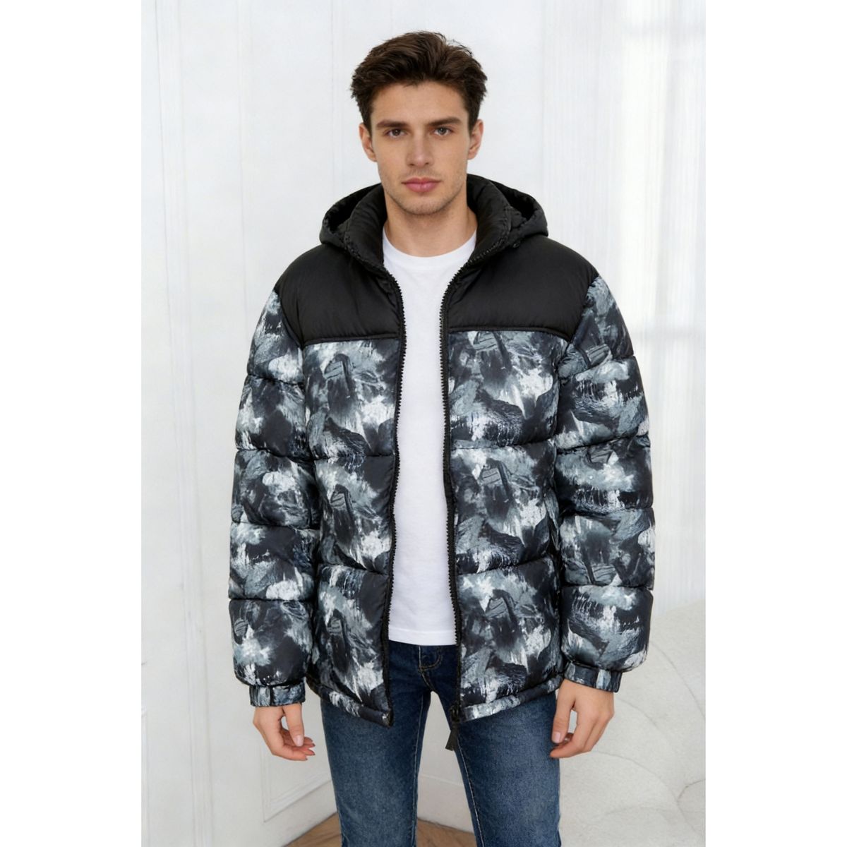 LIKE SHOP - Parka Chaqueta Hombre Invierno Acolchada Bi Color Diseño 0035