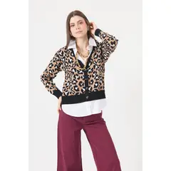 PRIVILEGE - Sweater Animal Print Camel Cod 5414356