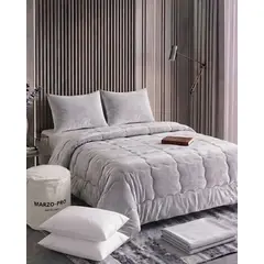 GENERICO - Plumón Cubrecama Plush Velvet Soft Premium mas Almohadas 180x200cm
