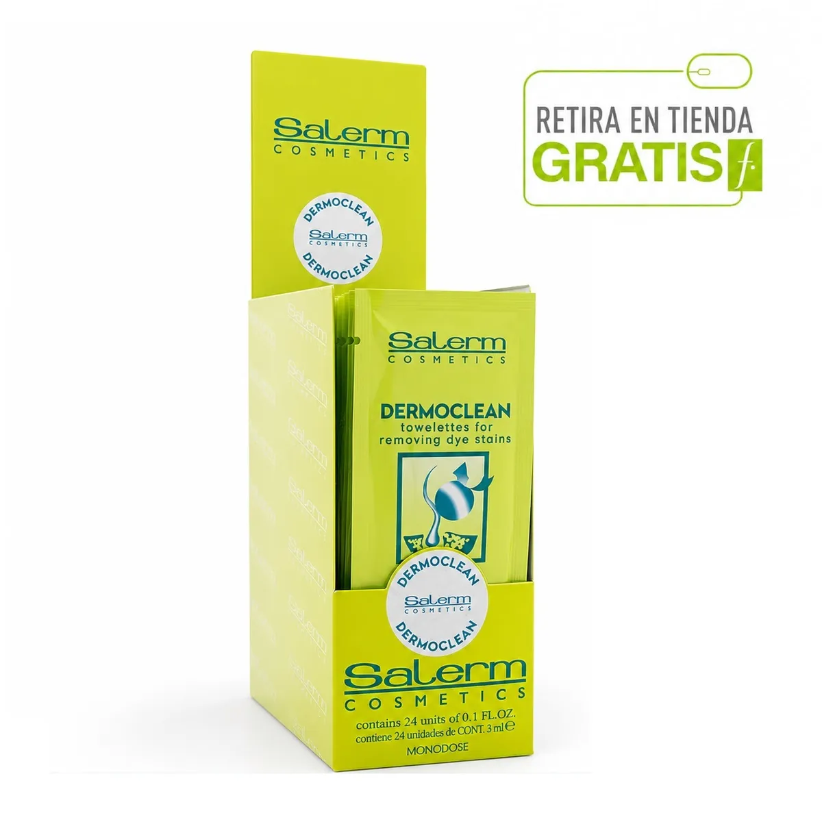 SALERM - SALERM Caja 24 Sachet Toallitas Dermoclean Quitamanchas Tintura