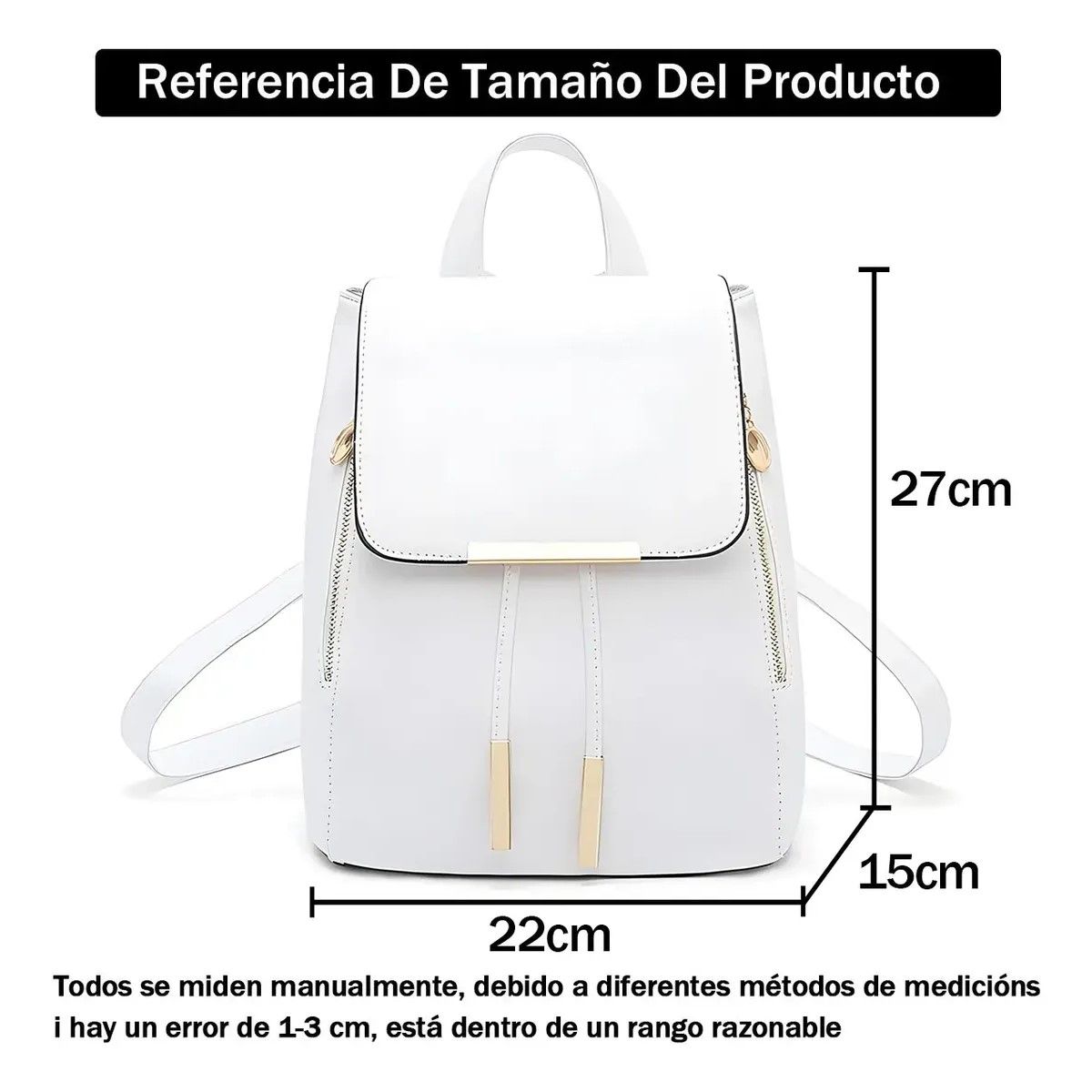 GENERICO - Mochila Mujer Bolsa Con Metalica Moda Impermeable Casual BELUG