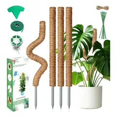 GENERICO - 21 Kits Tutor De Musgo Soporte Para Plantas 100cm/fibra Coco