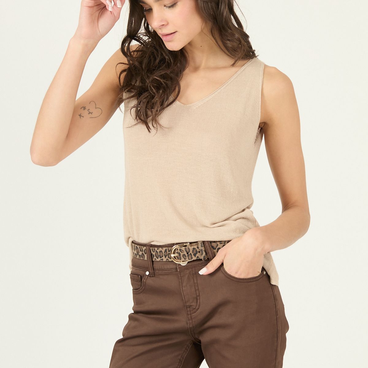 PRIVILEGE - Polera Beige Cod 2757055