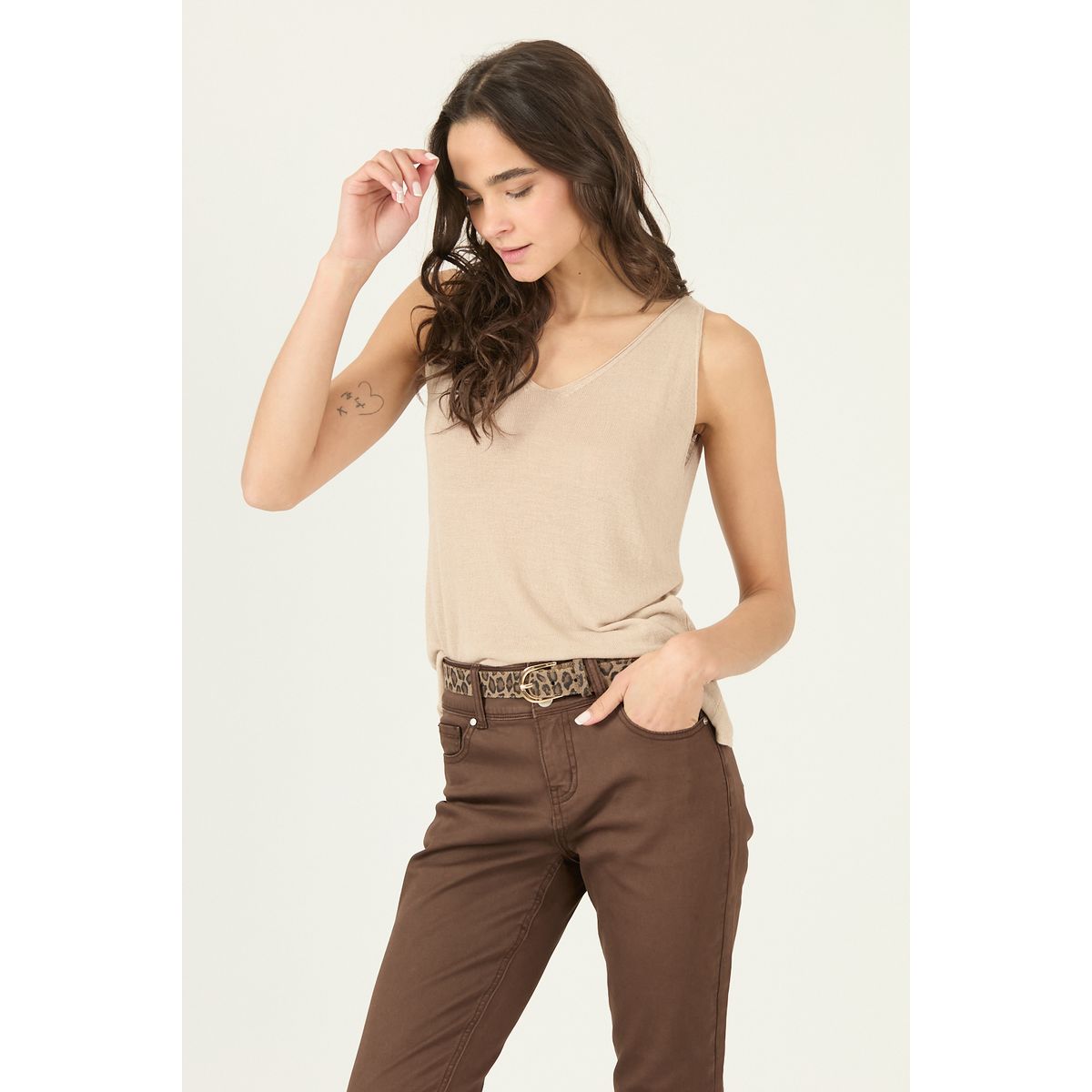 PRIVILEGE - Polera Beige Cod 2757055